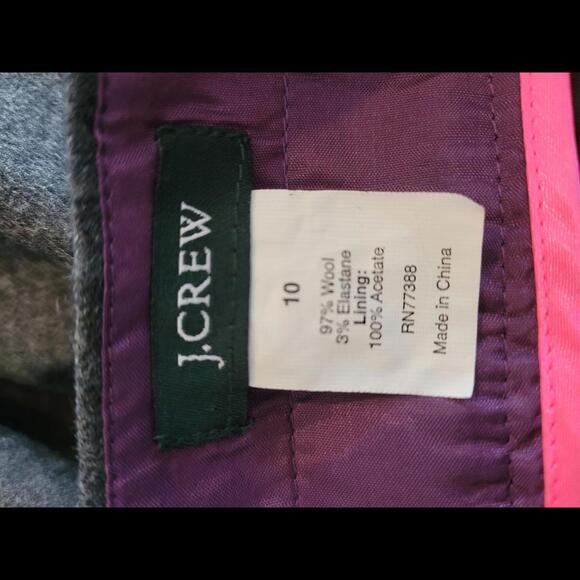 J Crew size 10 grey gathered front wool mini skirt - Picture 3 of 4